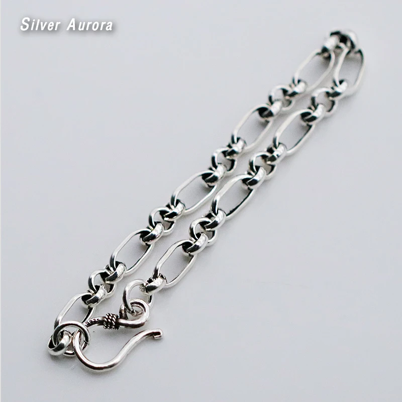 Браслет из стерлингового серебра S925 пробы круговая цепочка Модный женский