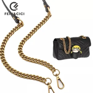 Золотистый бронзовый металлический толстый ремешок на цепочке для знаменитых роскошных брендов сумок, ремешок сделай сам для ремня, аксессуары, фурнитура высокого качества