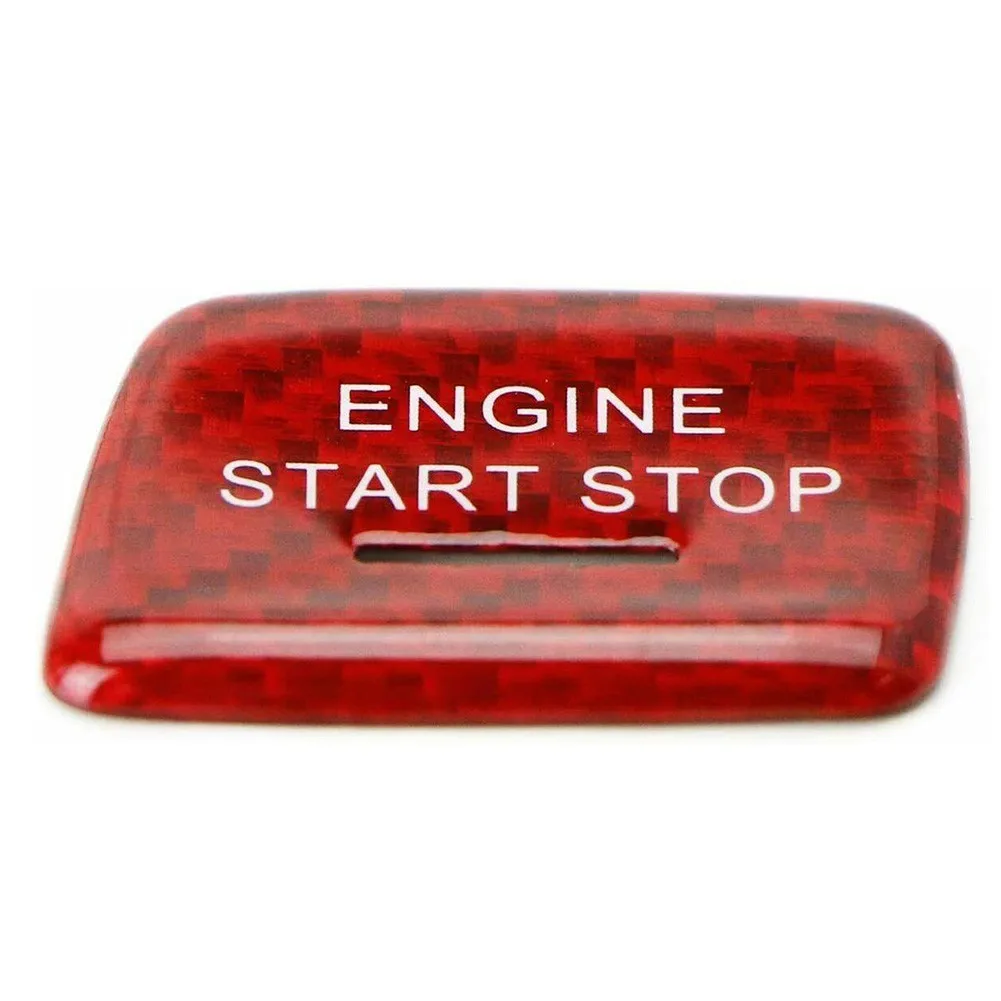 

Carbon Fiber Engine Start Stop Button Cover Trim Decoration For Corvette C7 Keyless Red