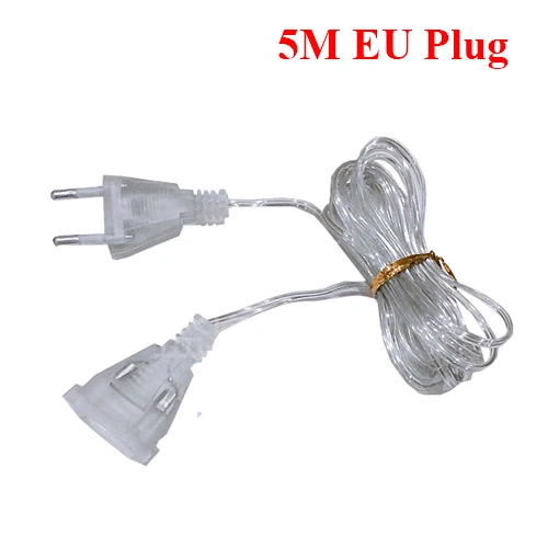 5M With EU Plug Thrisdar 5 м удлинитель провода кабель ЕС/США штекер для рождественской свадебной вечеринки светодиодный свет шнура - Испускаемый цвет: 5M With EU Plug