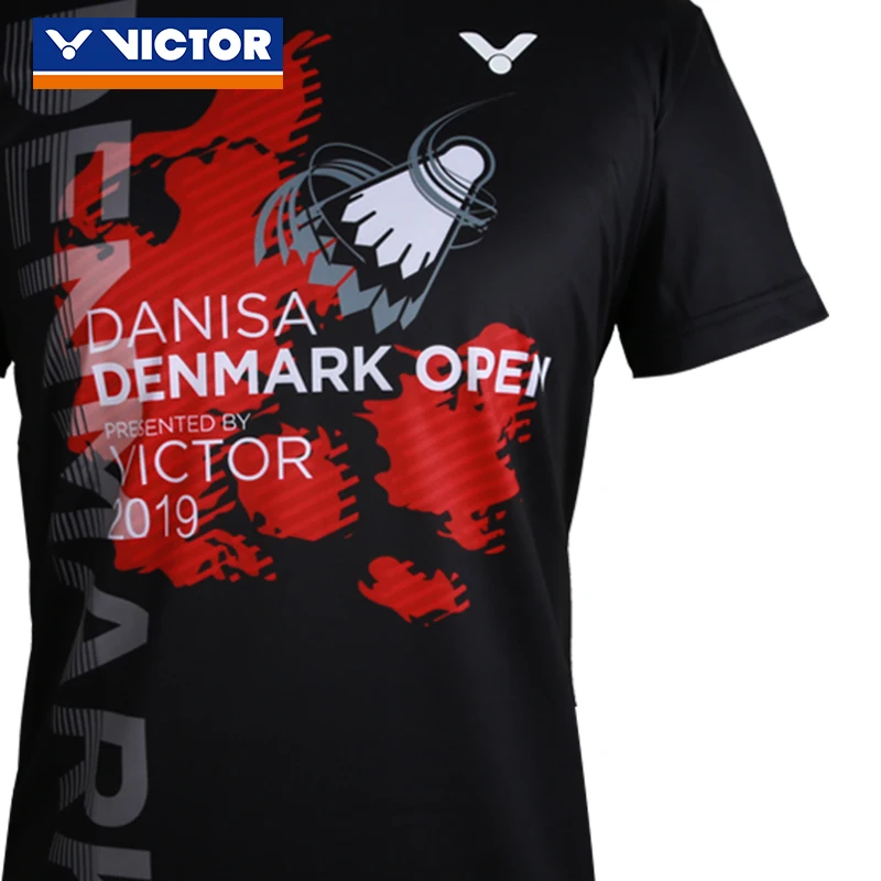 Рубашки для бадминтона VICTOR Danish National team tournament apparels дышащая быстросохнущая