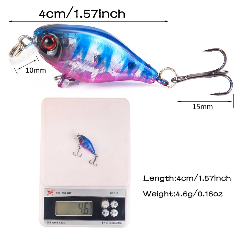 

5pcs Crankbait Fishing Lure 4cm 4.6g Isca Artificial Wobblers For Fishing Hard Bait Minnow Swimbait Bass Lure Carp Fly Fishing