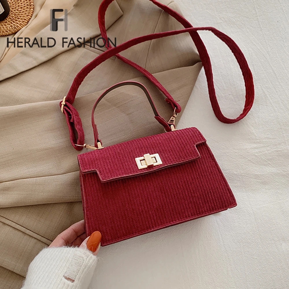 

Corduroy Purses and Handbag Luxury Designer Girls Mini Shoulder Bags for Women's 2020 Fashion Shopper Casual Travel Female Totes
