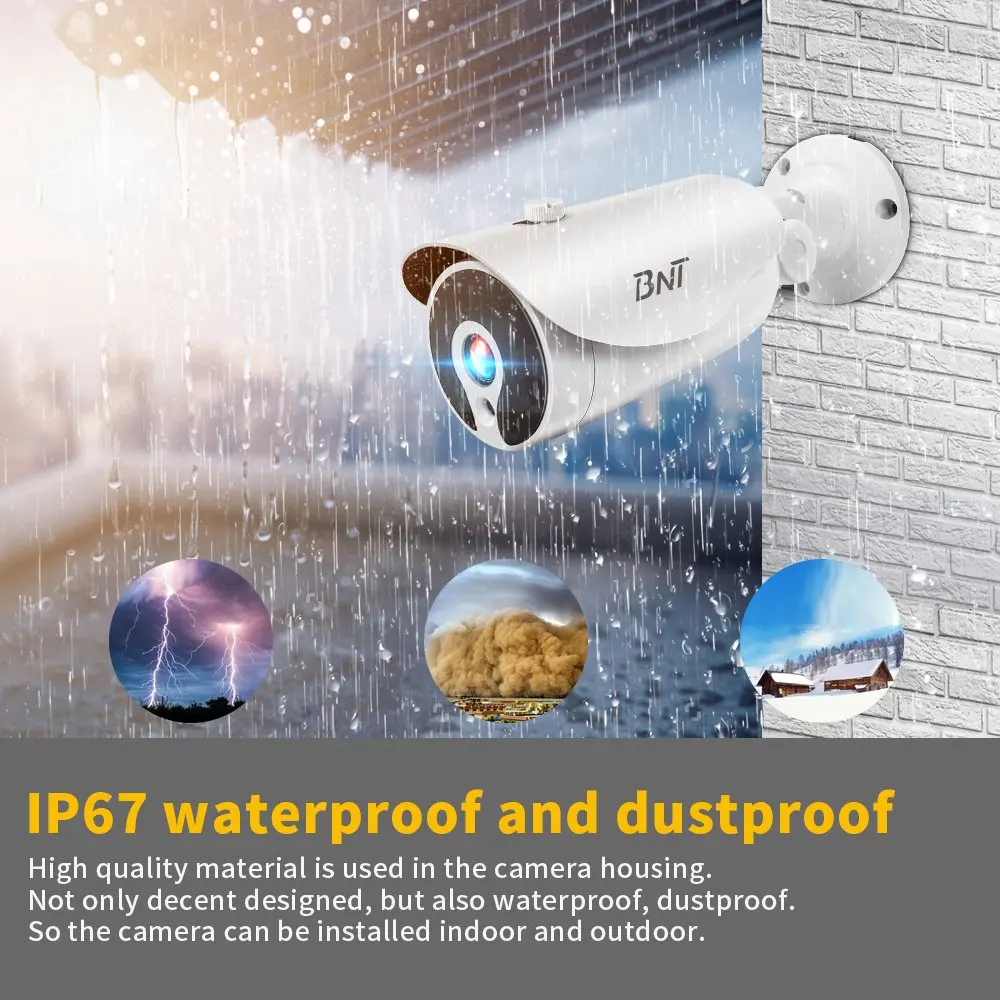Камера видеонаблюдения H.265 водонепроницаемая домашняя камера безопасности POE 1080p