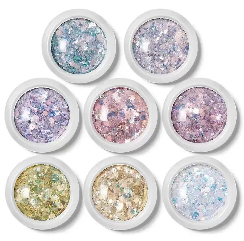 1 коробка для ногтей Русалка блестящие хлопья 3D шестиугольные цветные блестки