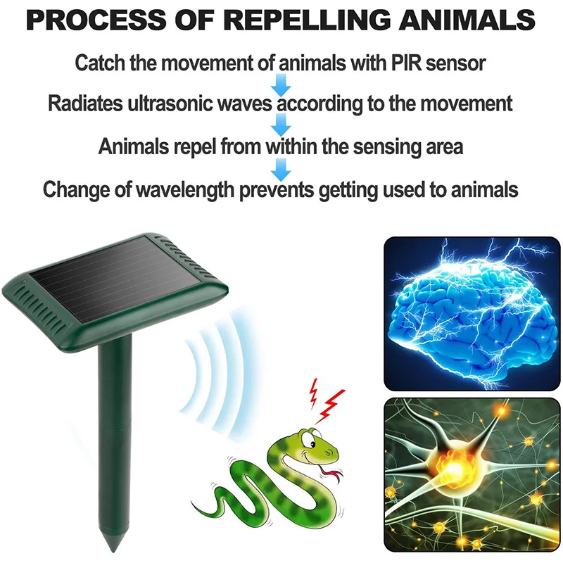 

Animal Repeller Solar Spikes Motion Sensor and Flashing Light Animal Repeller for Lawn Garden Yard