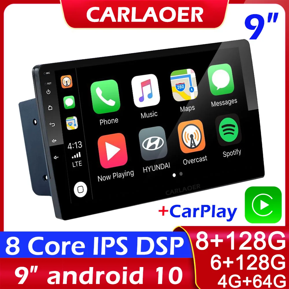 Мультимедийная магнитола CarPlay универсальная стерео-система на Android 9 дюймов для