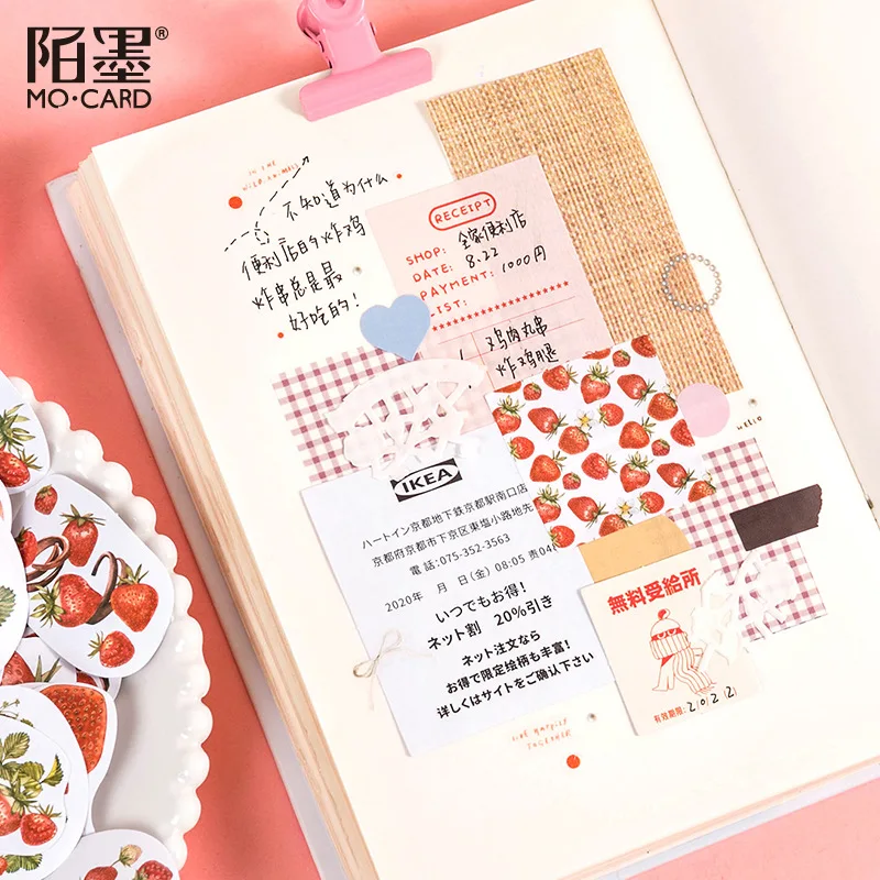 

NEW 10 Boxes Decorative Fruit Strawberry Cocoa Adhesive Mo.Card Flake Stickers for Planner Bullet Journal Cute Stationery