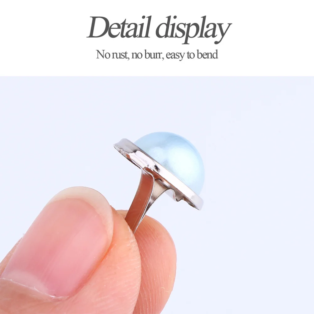 

100Pcs Decorative Mini Brads Round Paper Fasteners Pearl Design Brads Random Color