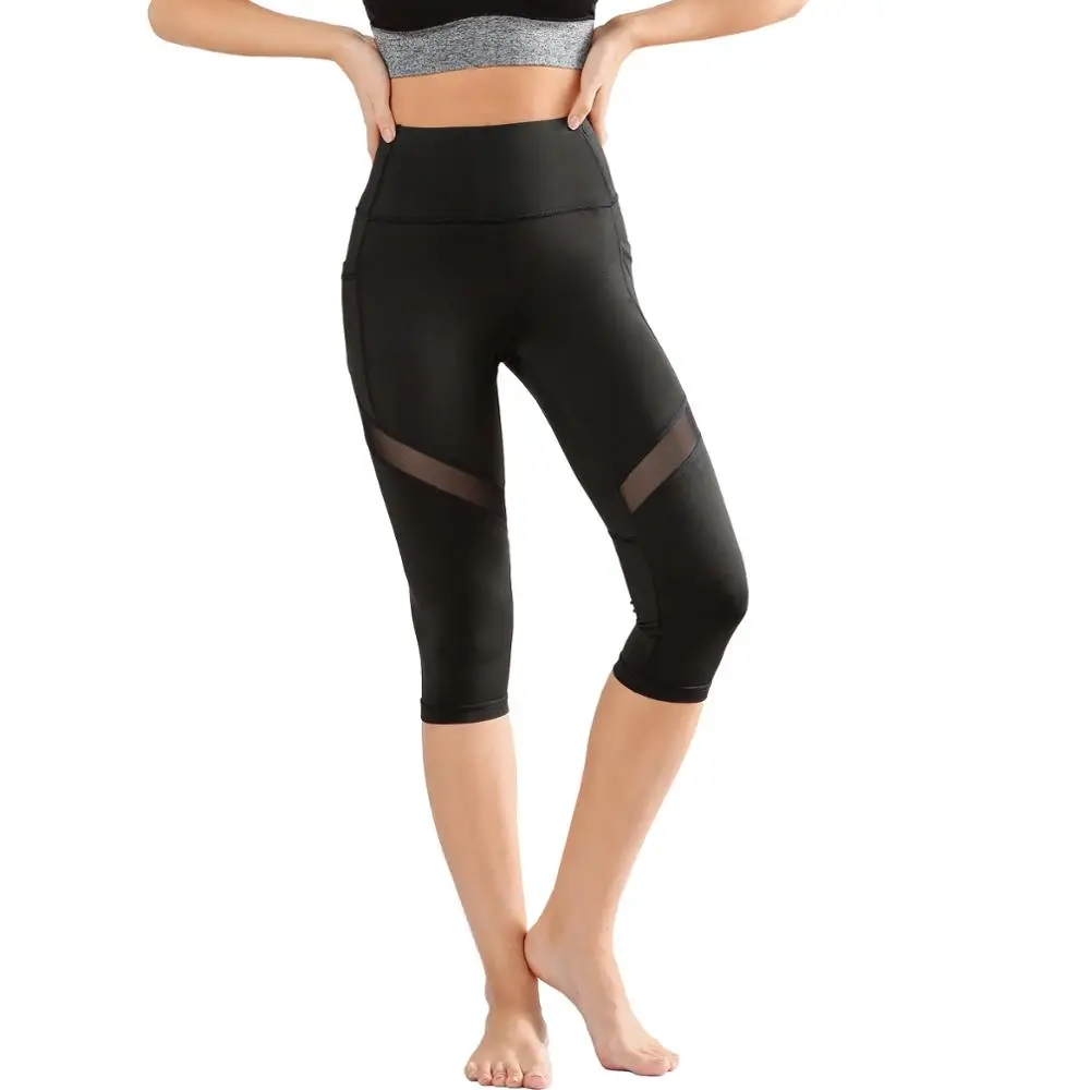 Высокая Талия тренировочные шорты 2 карман Фитнес для йоги разделяющий ягодицы