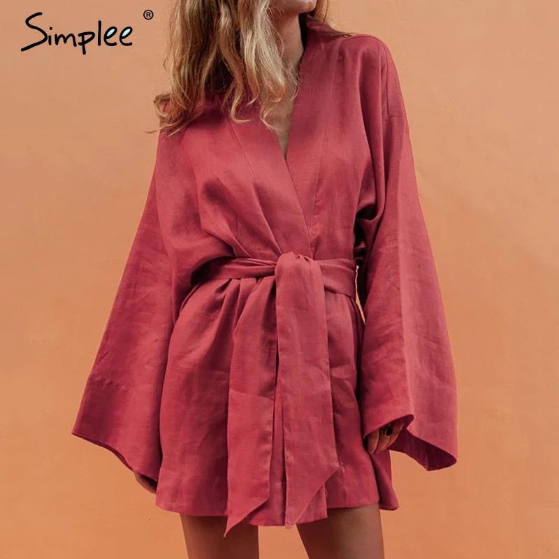 Simplee Женское хлопковое платье в японском стиле однотонное белое женское с