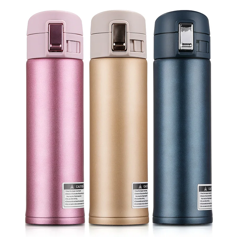 

1pcs 304 Stainless Steel Insulation Bottle Car Business Handy Cup Fashion Bounce Bottle Vacuum Flasks 500ML Vacuum on-Drink Cup