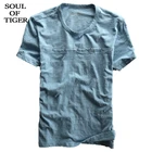 Мужские свободные повседневные хлопчатобумажные футболки SOUL OF TIGER, новинка 2020 года