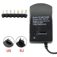 adjustable power supply ac dc adapter 3v 4 5v 6v 7 5v 9v 12v 3a multi voltage universal power adapter 7 plug supply 30w charger