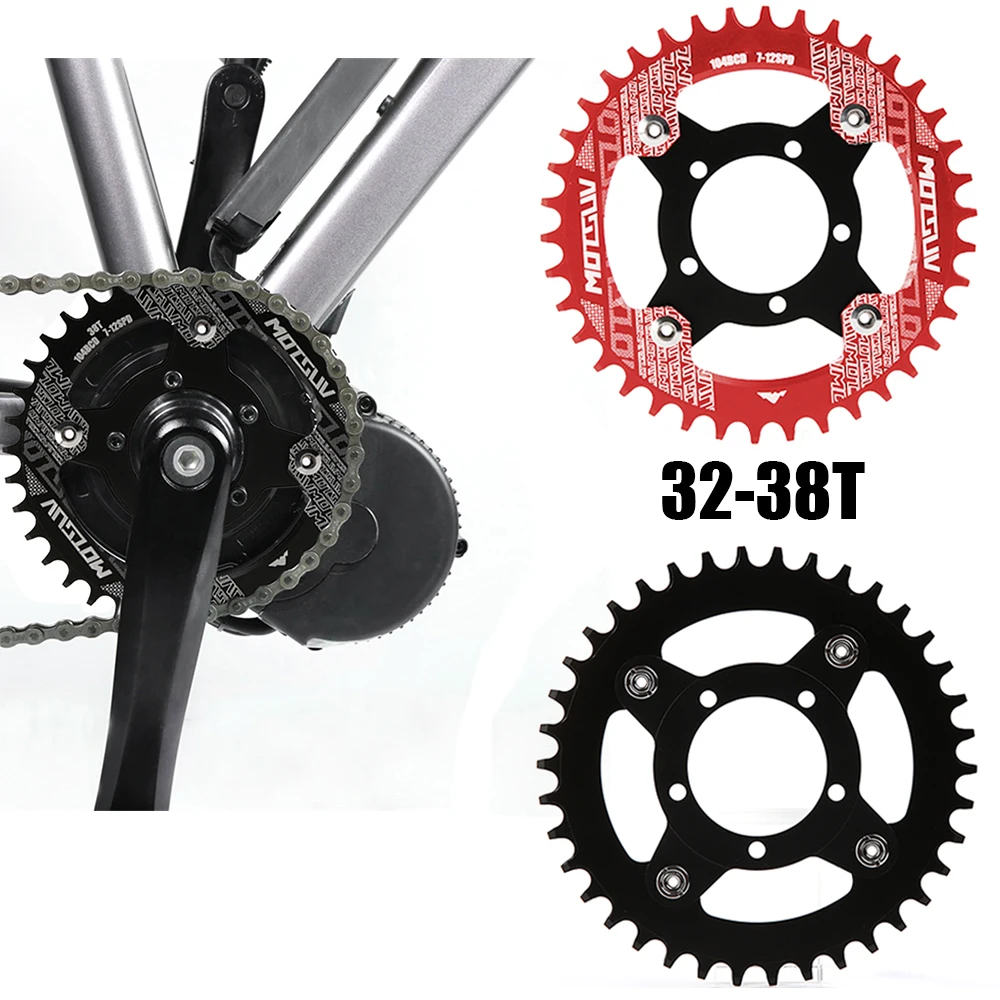 elektrische fahrrad kettenblatt mit e bike 104bcd adapter schrauben für bafang mitte antrieb motor radfahren ersatz teile 32t 34t 36t free global