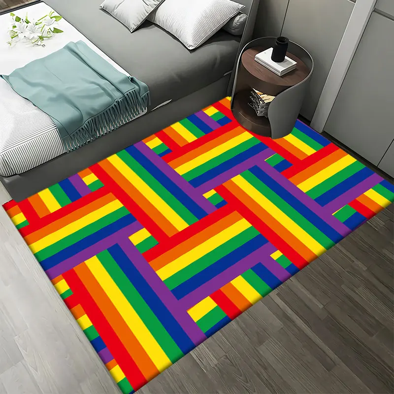 Радужный ковер для гостиной коврик ванной нескользящий мультяшный спальни кухни