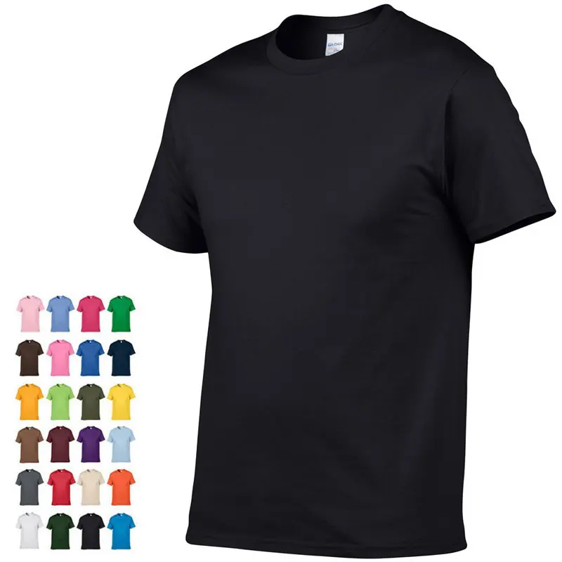 

Мужская хлопковая футболка с коротким рукавом, Однотонная футболка с коротким рукавом, 2021