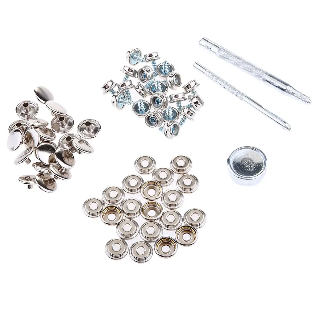 

153Pcs Boat Canvas Fabric Snap Cover 3/8'' Screw Stud Button Socket Fastener Kit