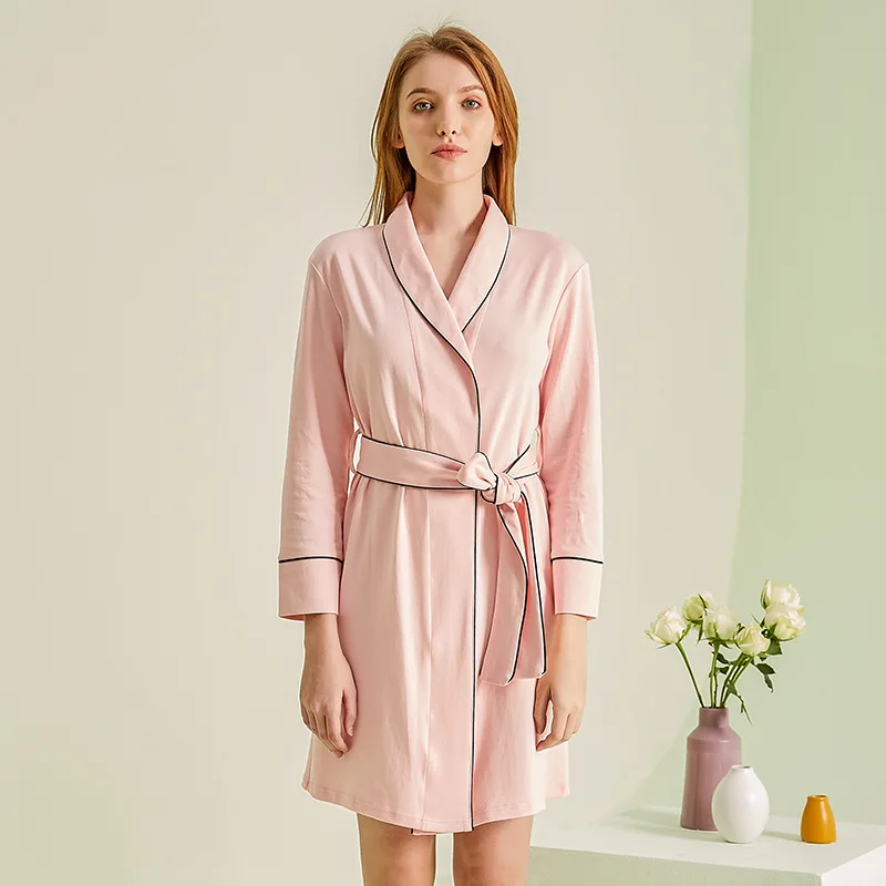 

Spring / Summer 2020 Pajamas Women's Cotton Nightgown Feminine Upscale Hotel Bathrobes NW26