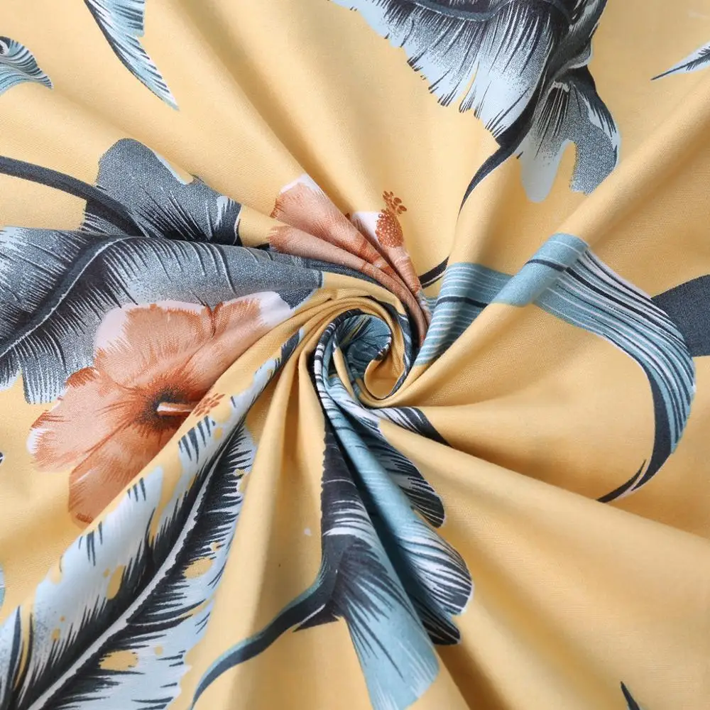 Комплект постельного белья с цветочным рисунком пододеяльник наволочка желтого