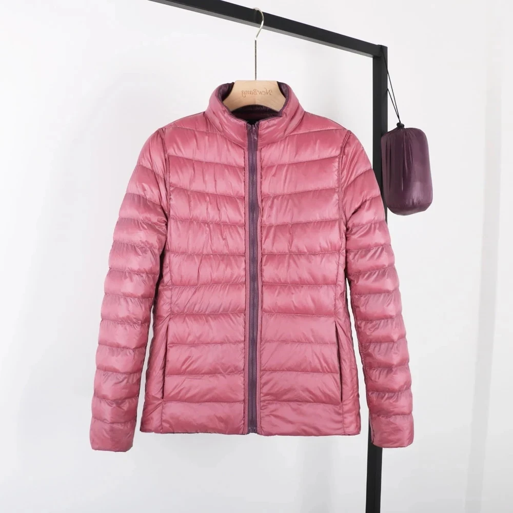 

CHYAOWU 4XL Double Side Down Jacket Women Ultra Light Down Jacket Women Feather Windbreaker Reversible Lightweight Coat Parks