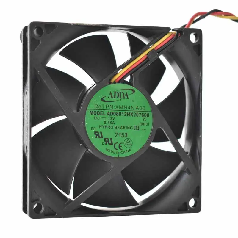 

For ADDA AD08012HX207600 DC12V 0.15A 1.8W 8020 8CM 80mm 80x80x20mm 80*80*20mm 3Wire 3Pin Computer Case Cooling Fan