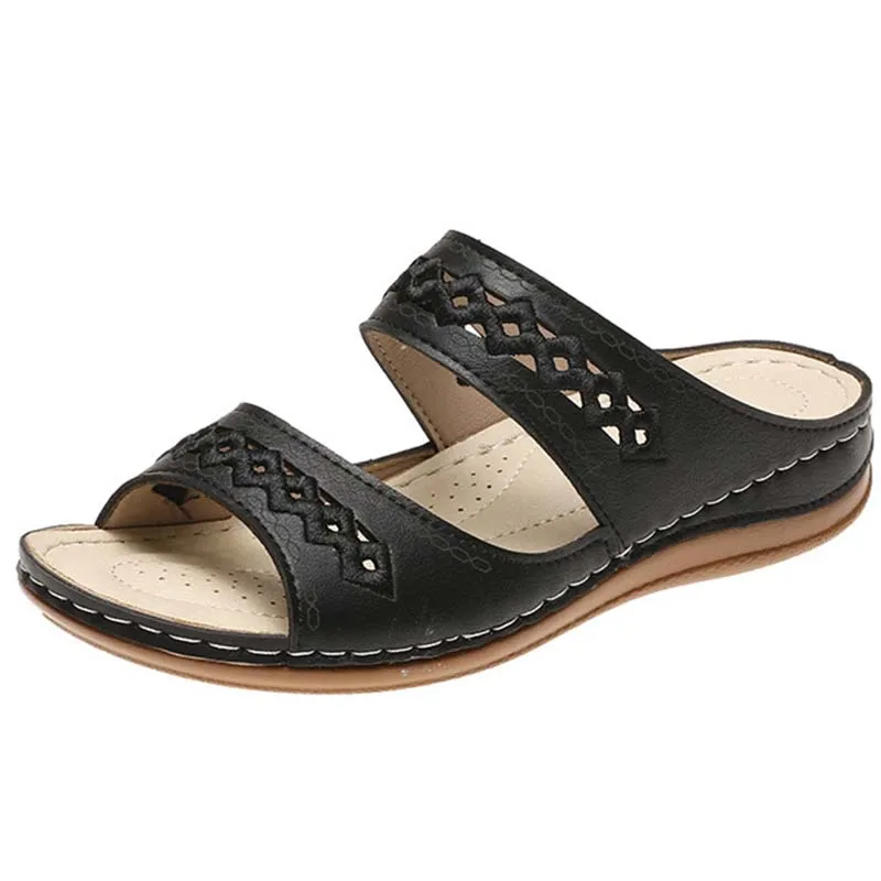 

2020 Flat Women Sandals Shoes Retro Beach Ladies Shoes Women's Shoes Woman Flip Flops Fashion Gladiator Flat Sandals For Women