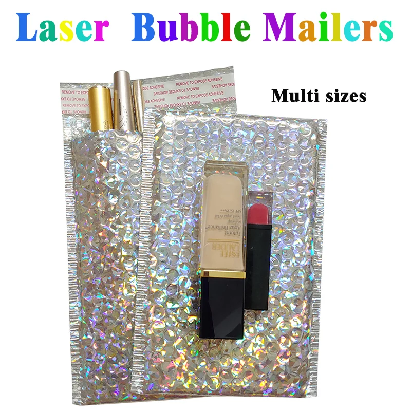 50 шт. голографическая металлическая пузырчатая почтовая упаковка Гламурные