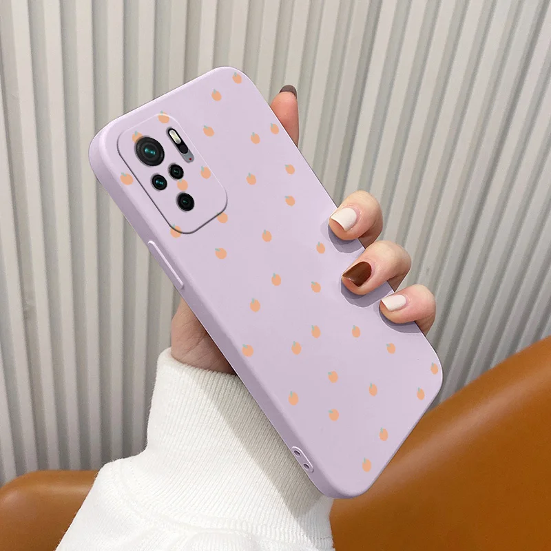 

Little Fruit Liquid Silicone Case For Xiaomi Redmi Note 10 10S 9T 9 8 7 Pro Max Redmi 9 9A 9T K40 K30 K20 Pro Soft Phone Cover