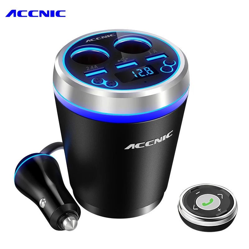 

Accnic C1 3.5A 3 USB Car FM Transmitter Car Cigarette Lighter MP3 Player Adapter Hands free Wireless Bluetooth Radio FM Receiver