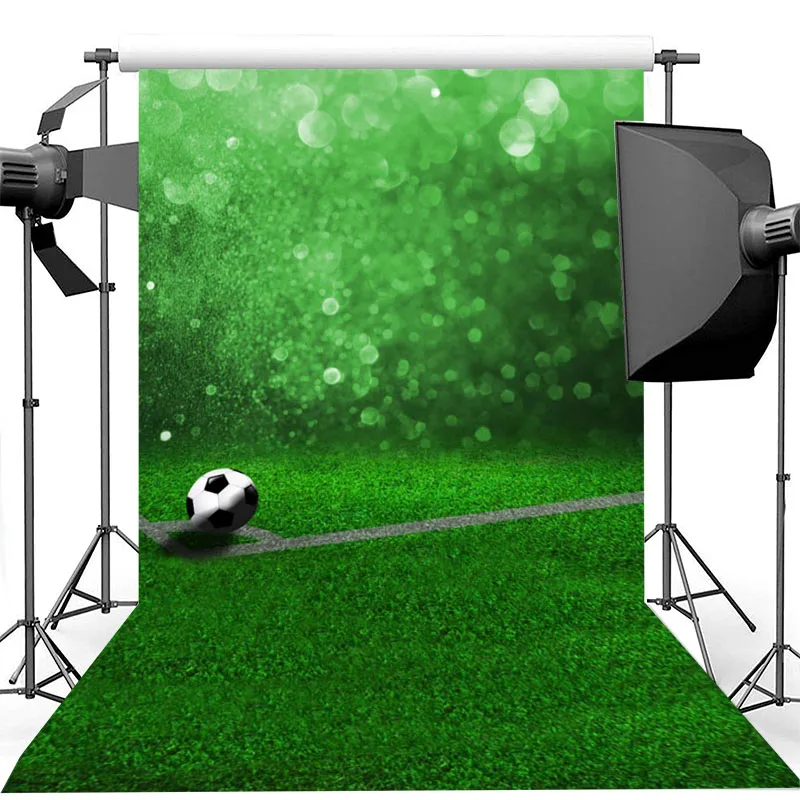 

Футбол тематический Мальчик День Рождения фотография Фон зеленый газон фоны боке для фотографий новорожденных детей фотографии фоны для ф...