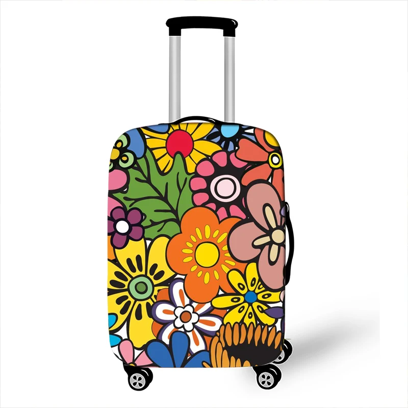 Чехол для багажа с цветком радуги путешествий эластичный чехол костюма защита от