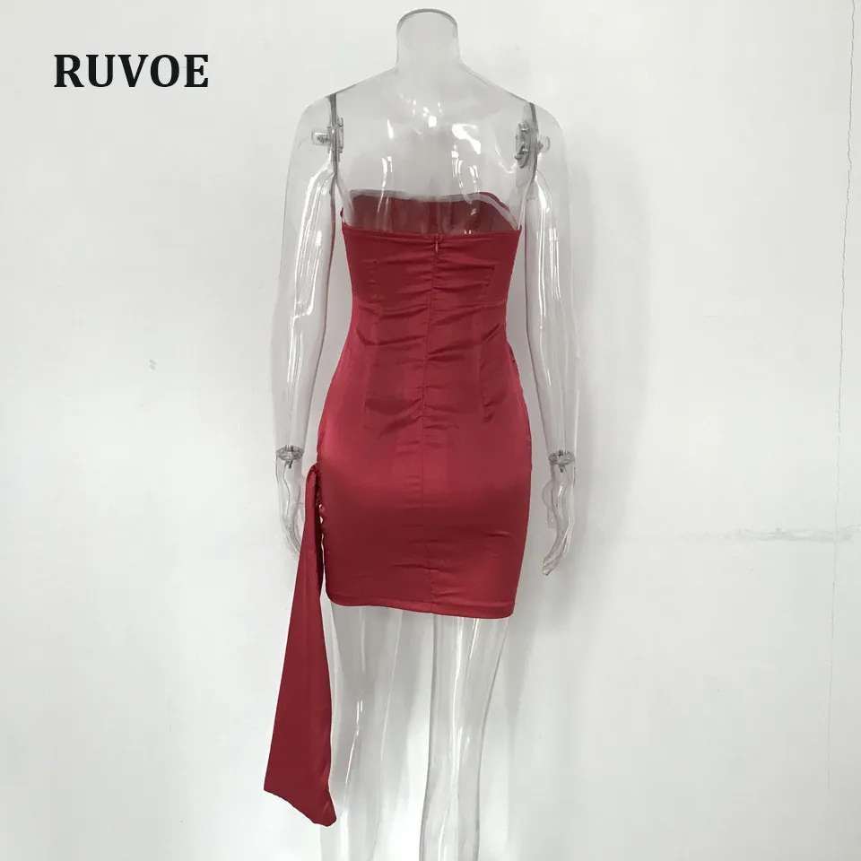 

New Sexy Christmas Dress 2019 Women Strapless Embroidery Bodycon Dress Slim Stretch Lace Up Club Satin Dress Vestidos New LBK-25