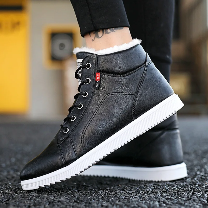 

Men's Cotton Casual Shoes Men's Waterproof Non-slip Warm Snow Boots Korean Version 2021 Casual High-top Men's Cotton Shoes
