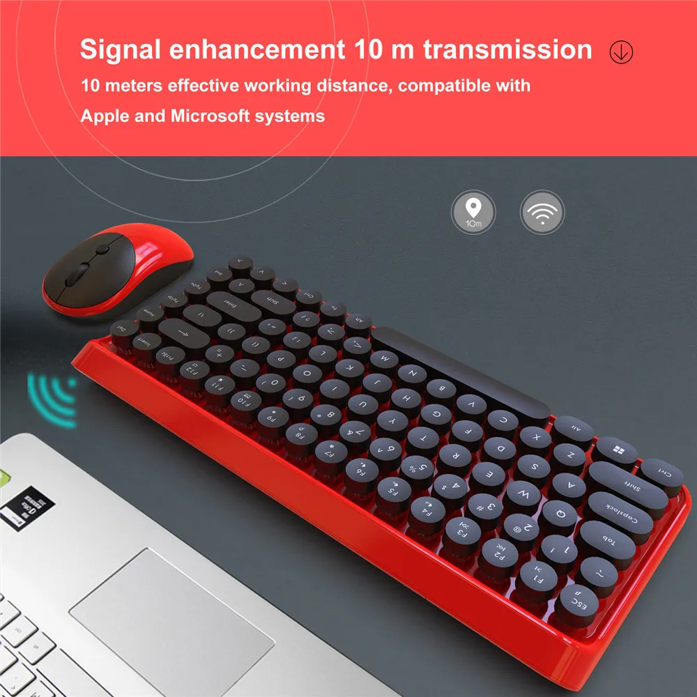 Беспроводная мышь Набор клавиатуры 2 4G USB круглая клавиатура игровая для Macbook Lenovo