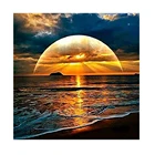 5D pintura de со стразами идеально сочетаются с нарядным и сиреневого цвета paisaje puesta de sol bordado de diamantes punto de Крус мозаика decoracin del женщины в китайском стиле