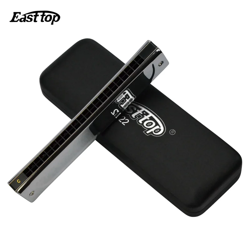 T22 Easttop 22 Отверстия Tremolo Губная гармошка Серебряная Harpa металлическая духовой