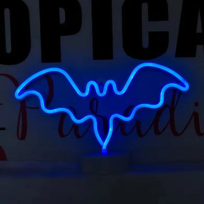Неоновая вывеска в форме летучей мыши цветной светодиодный неоновый светильник