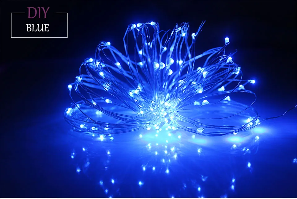 Сказочный светильник s Led медный 1-10 м Рождественская лампа CR2032 кнопка батареи светодиодный светильник-Гирлянда для украшения рождества и свадьбы
