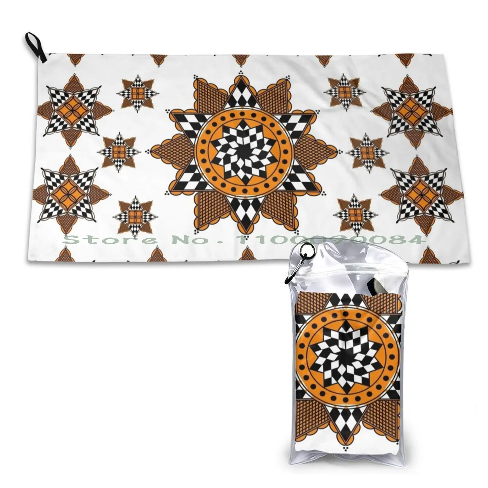 

Быстросохнущее полотенце с рисунком керамики Kabyle, портативное спортивное полотенце для ванны в тренажерном зале, для пива, легкого пива, ви...