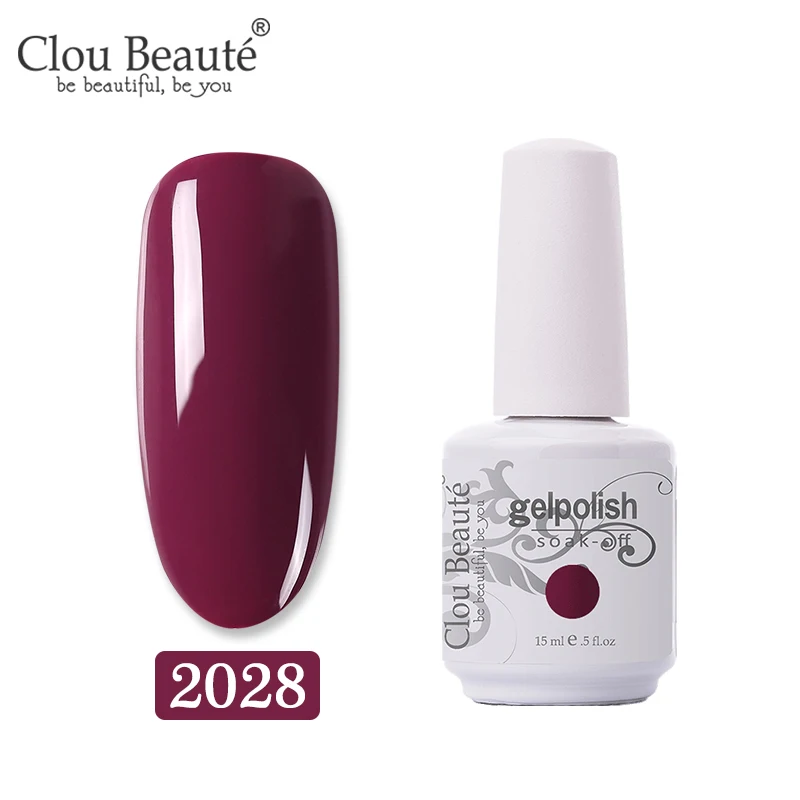 2028 Clou Beaute 15 мл цветной гель-краска УФ-гель для ногтей замачиваемый светодиодный лак для ногтей Гель-лак для ногтей Полупостоянный лак для ногтей - Цвет: 2028