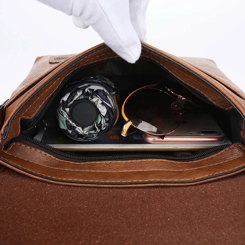 

Fashion Men's Handbag Shoulder Bag Vintage Trends PU Leather Retro Messenger Bag Stylish Casual Male Crossbody Shoulder Bag SAC