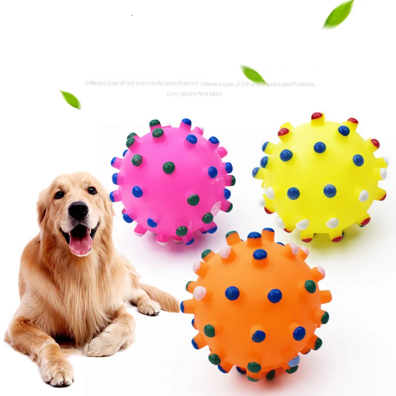 

Pet toy 6cm vocal barbed ball, dog teething, anti stuffy ball, pet vinyl toy