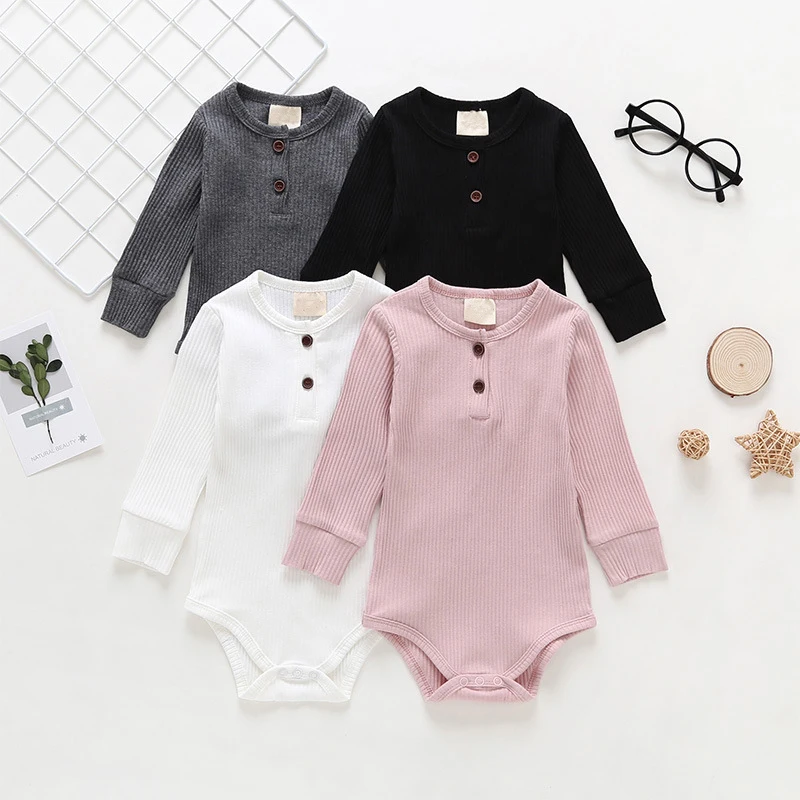 

Newborn Infant Baby Boy Girls Clothes Body Baby Romper Multi-color Long Sleeve Button Jumpsuit Playsuit Outfits