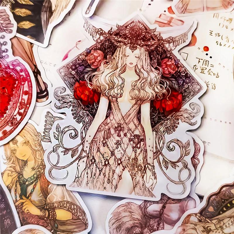 

12pcs Cute Kawaii Gorgeous girl Stickers Decal For Phone Car Case Waterproof Laptop Album diary Backpack Kids Toy Stickers