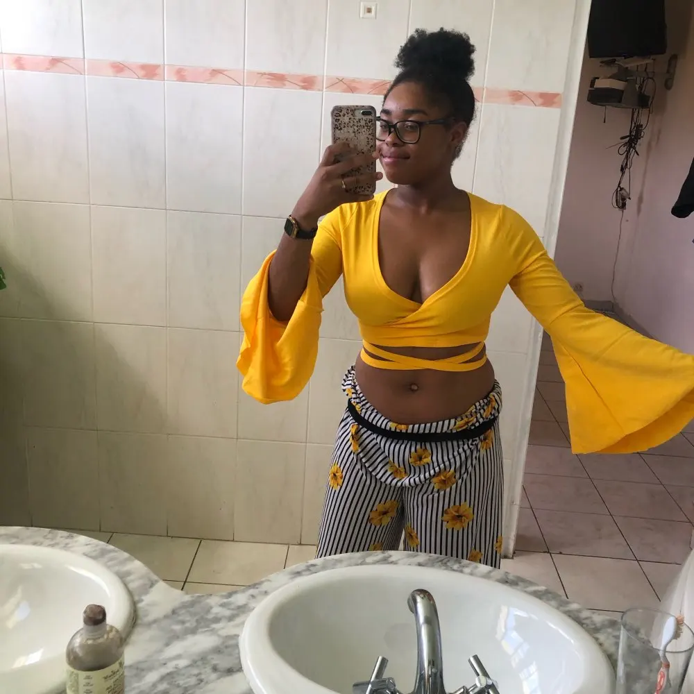 

White top Yellow Crop Top 2021T Shirt tank women tshirt femme Bandage Long Sleeve Sexy Casual Camiseta Mujer Tee black crop top