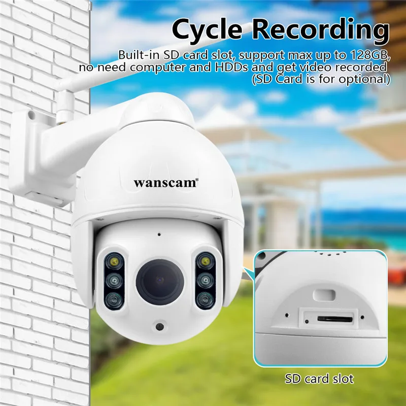 Wanscam K64A 1080P PTZ 16X Zoom FHD Обнаружение лица автоматическое отслеживание WiFi беспроводной двусторонний звук для камеры R60 беспроводная камера