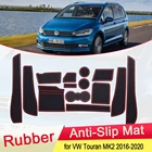 Для Фольксваген Touran MK2 2016 2017 2018 2019 2020 резиновый противоскользящий коврик для двери Groove чашка pad слот для ворот Coaster автомобильные аксессуары