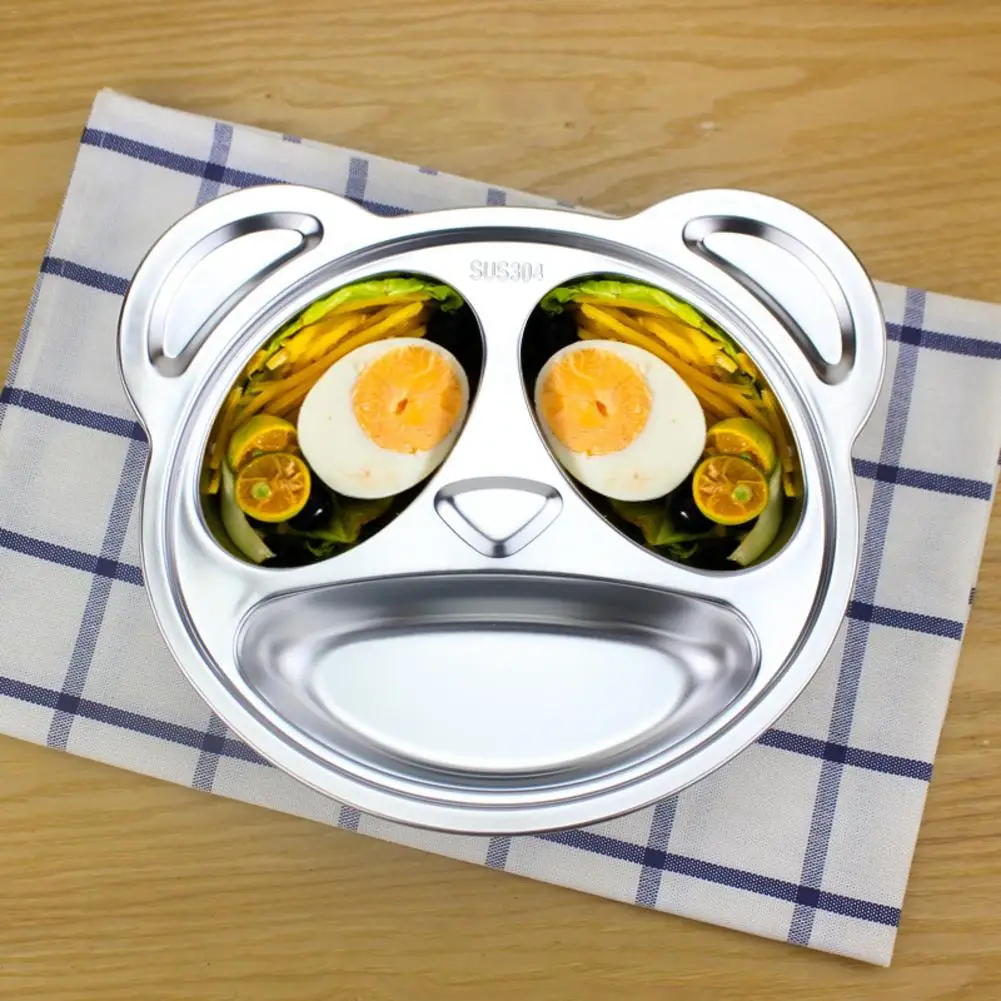 304 нержавеющая сталь панда мультфильм тарелка домашняя небьющаяся сетчатая