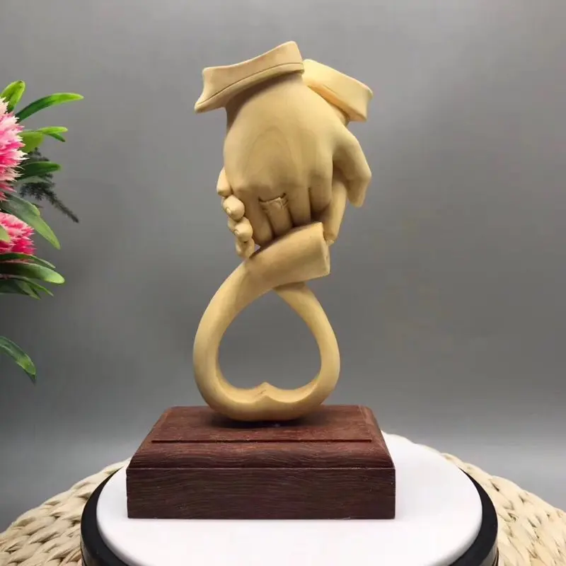 Свадебная статуя из массива дерева для пар украшение дома ручной работы в